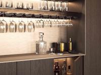 Lounge-Hochschrank: Holzboden, Glashalter und Rauchglas-Boden cm 0,8 stark Innenausstattung