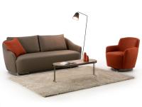 210 cm geradliniges Sofa Osaka in Leder Panama