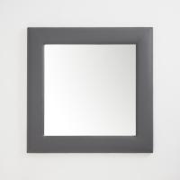 Sidony quadratischer Spiegel mit Rahmen aus anthrazit Kunstleder