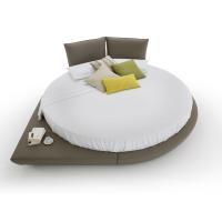 Soleil rundes Bett - Komposition mit 1 Ablagefläche und optionalen Kopfteilen
