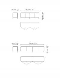 Bonaldo Frame modernes 4-türiges Sideboard - Maßtabelle