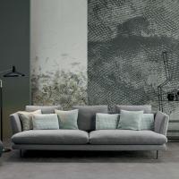 Lars Designer Sofa mit Rückenlehne cm H.73 mit Dekokissen ausgestattet