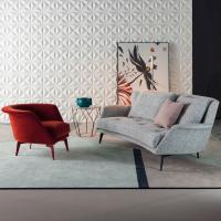 Lovy Hochlehner-Sofa von Bonaldo kombiniert mit Sessel aus der gleichen Kollektion
