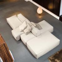 Peanut B modulares Design Sofa: Chaiselongue mit Rückenlehne, zentrales Element mit einer Tiefe von 125 cm, Chaiselongue 100x100 cm, zentrales Element mit einer Tiefe von 100 cm, Chaiselongue 150 x 100 cm