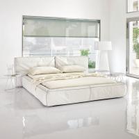 Weißes Doppelbett mit Bettkasten Fluff von Bonaldo