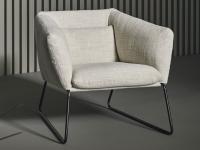 Design-Sessel mit Metallgestell Nikos von Bonaldo in der Version mit tiefer Rückenlehne