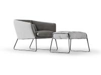 Design-Sessel mit Metallgestell Nikos von Bonaldo mit optionaler Fußstütze