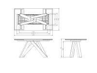 Tavolo Big Table - dimensioni piano e ingombro basamento modello cm 200
