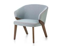 Matilde Lounge Sessel aus Stoff mit Kontrastnähten