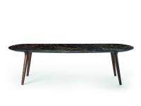 Rechteckig geformte Tischplatte des Tisches Leander in Marmor Portoro