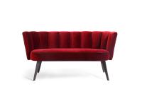 2-Sitzer-Muschelförmige-Sofa von Borzalino aus rotem Samt Diva