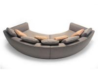 Draufsicht auf das symmetrisch gebogene Franklin-Sofa, bestehend aus 2 Endelementen