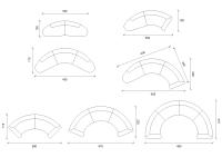 geschwungenes modulares Design-Sofa Franklin - Beispiele für die Zusammensetzung