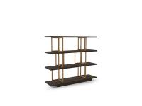 Bücherregal Kris mit leichter und eleganter Ästhetik mit Holzeinlegeböden und Trennwänden aus Metall