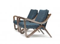 Gepolsterter Sessel Taylor mit Struktur aus Holz von Borzalino