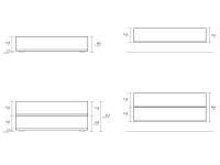 Mason Sektionalschubladen mit Griffmulde - Stapelung von Elementen und Fußraum bei bodenstehenden Schubladen