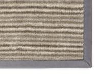 Cipro grauer Teppich mit aufgenähter Bordüre aus Nubuk Kunstleder