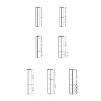 Bei Fronten Schubladen und Türen mit einer Höhe von 50 oder 75 cm ist die Griffmulde HORIZONTAL / Bei Türen mit einer Höhe von 119 oder 150 cm ist die Griffmulde VERTIKAL