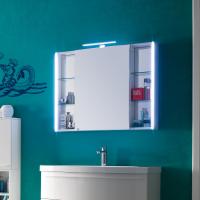 Fairy Spiegelschrank mit Licht und offenen Fächern auf den Seiten