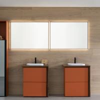 Paar Pixi-Spiegel für Badezimmerkomposition mit Doppelwaschbecken