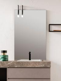 Rechteckiger Quadra-Badezimmerspiegel mit zwei Strahlern Pen