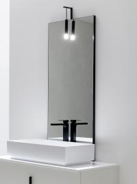 Quadra rechteckiger Badezimmerspiegel mit einzelnem Strahler Pen