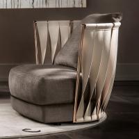 Twist Sessel mit Rückenlehne aus Eisen mit gebogenen Lederbändern von Cantori