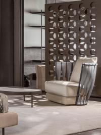 Twist Design Sessel von Cantori, ideal sowohl im Wohnzimmer als auch im Schlafzimmer in Kombination mit dem Sofa und dem Bett aus der gleichen Kollektion 