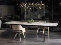 Mirage Tisch von Cantori, erhältlich in allen Modellen auch mit Holz- und Keramikplatte