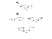 Lackierter TV-Möbel mit Holzrahmen Columbus - Diagramme und Maße der Zusammensetzungen: A) 212 cm - B) 242 cm
