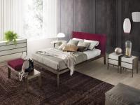 Produktlinie Taurus - Nachttische, Kommode mit 3 Schubladen, Beistelltisch mit Glasplatte farbig passend zum Bett