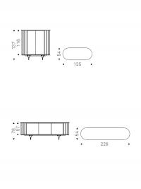 Sideboard mit füßen Costes von Cattelan - maßstabszeichnung