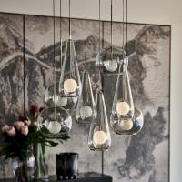 Lampe in Kristallglas Melody von Cattelan mit Lampenschirmen in 5 verschiedenen Formen