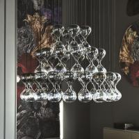 Deckenlampe Sablier mit Lampenschirmen in Form einer Sanduhr in Kristallglas transparent