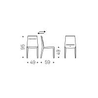 Gepolsterter Stuhl mit flexibler Rückenlehne Agatha Flex von Cattelan - Maße