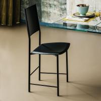 Alessia schlichter Stuhl aus Kernleder von Cattelan, schwarzes Modell