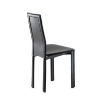 Lara schwarzer Hochlehner Stuhl aus Italien von Cattelan, mit Bezug aus Kernleder