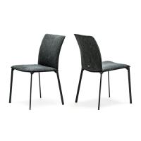 Stuhl in Stoff bezogen mit Metallbeinen Rita di Cattelan