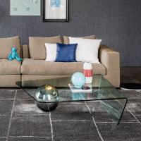 Globe moderner Designer Wohnzimmertisch mit Platte aus gebogenem Glas von Cattelan
