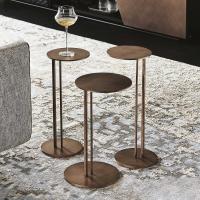 Drei Sting-Tische von Cattelan aus gebürstetem, bronzefarbenem Metall