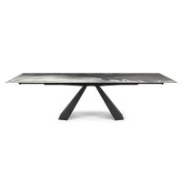 Ausziehbarer rechteckiger Tisch Eliot mit Tischplatte in Kristall CrystalArt CY01