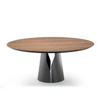 Giano moderner Tisch mit runder Holzplatte von Cattelan