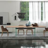 Ikon Tisch aus Holz und Glas von der italienischen Firma Cattelan