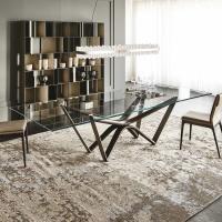 Tisch für das Esszimmer aus Glas und Holz Marathon von Cattelan