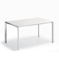 Ausziehbarer Tisch mit Beinen an den Außenkanten Pedro von Cattelan - Platte aus matt weißem Laminat