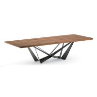 Skorpio Tisch mit Holzplatte