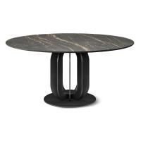 Tisch Soho von Cattelan mit runder Tischplatte in Keramikstein Portoro