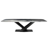 Tisch Stratos von Cattelan mit Tischplatte in Kristallglas CrystalArt CY01