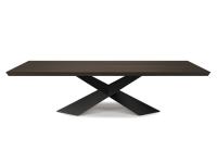 Tisch Tyron von Cattelan mit Platte mit geraden abgeschrägten Kanten 45° in Holz massiv