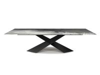 Tisch Tyron von Cattelan mit rechteckiger Platte in Kristallglas CrystalArt CY01